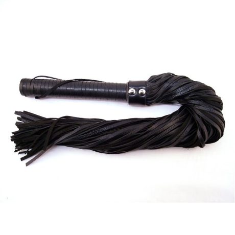 ROUGE LEATHER HANDLE LEATHER FLOGGER BLK