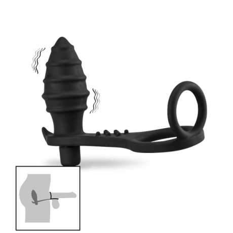 Plug anal con anillo de pene azul Junker