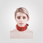 Padded Leather Collar With Rings