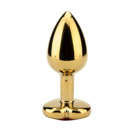 Golden Anal Plug with Bright Heart