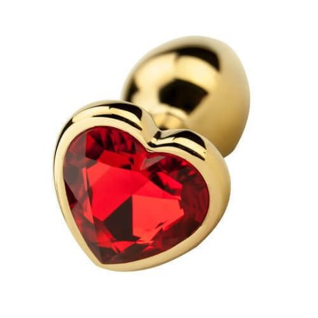 Plug anal dorado con corazón brillante