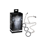 BAD KITTY MENS NIPPLE CLAMPS 3 COCK RING