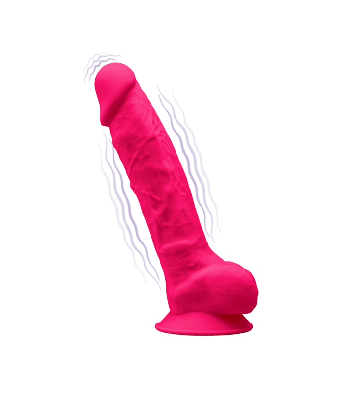 Vibrating 8 inch Dildo with Testicles