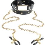 Fetish Fantasy Gold Collar and Nipple Clamps