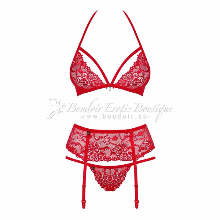 sexy conjunto de 3 piezas rojo