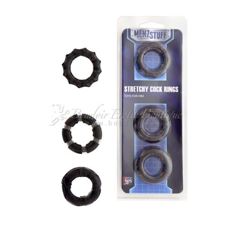 3 Elastic Cock Ring negro