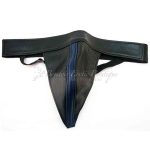 Black and Blue Leather Mens Jock Strap