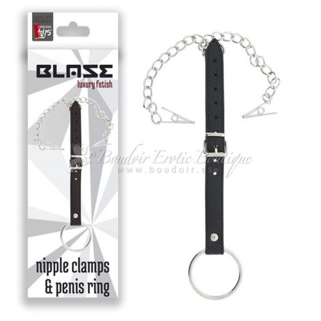 Cock Ring Nipple Clamps with Chain