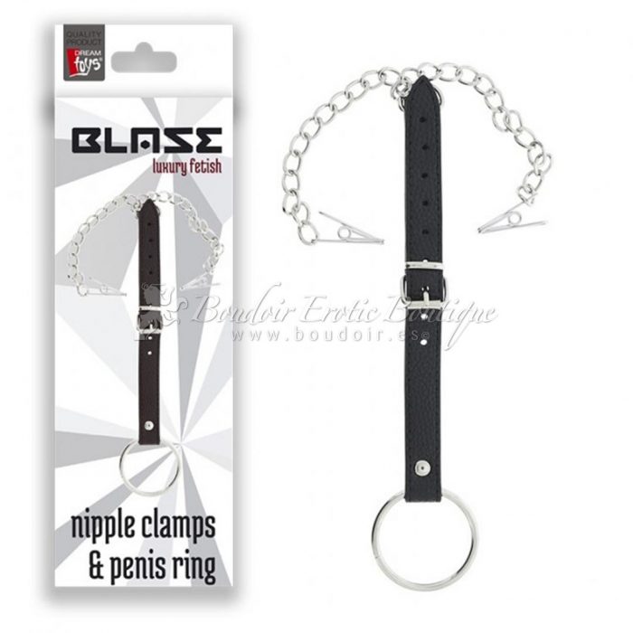 Cock Ring Nipple Clamps with Chain