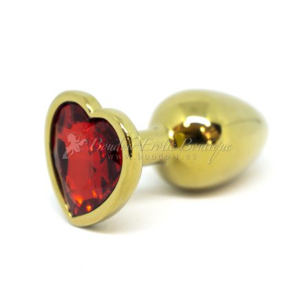 Golden Anal Plug with Bright Heart