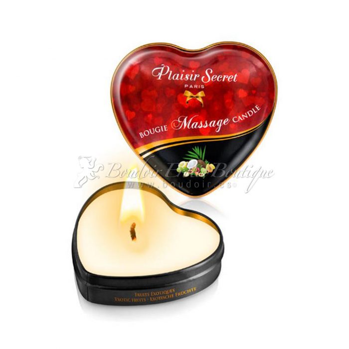 heart candle exotic fruits