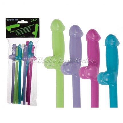 Pack Phosphorescent Penis Straws