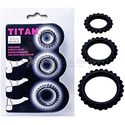 Titan 3 Silicone Cock Rings Set