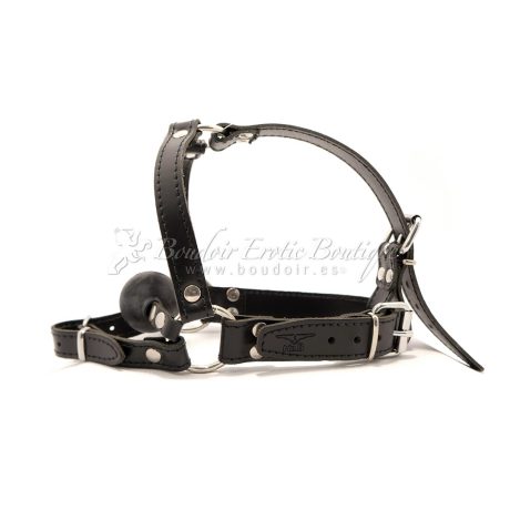 rubber ballgag face harness