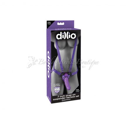 Strapped Harness and Purple Dildo Dillio Pipedream