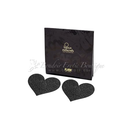 adhesivos para pezones en forma de corazón negro