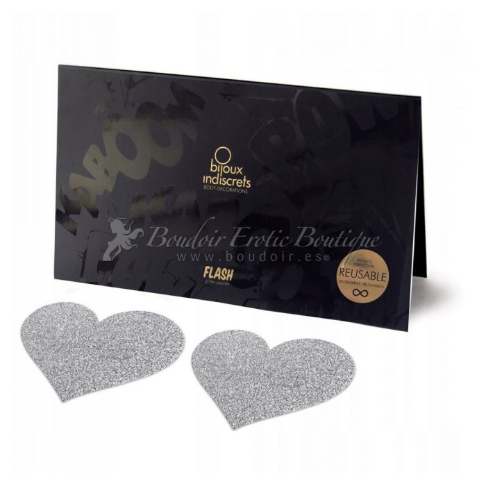 heart shaped nipple stickers silver