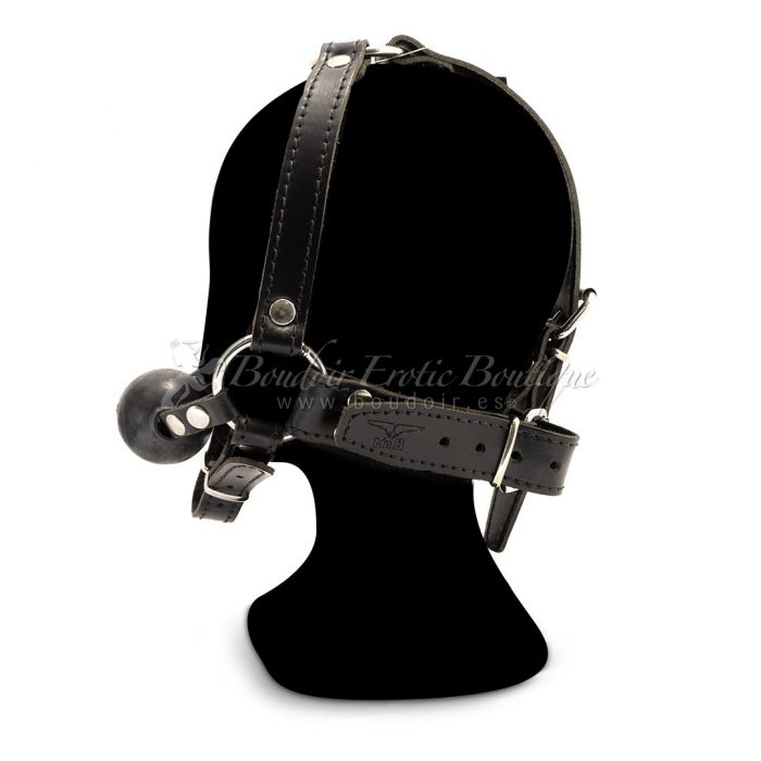 rubber ballgag face harness