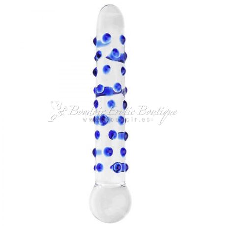 spectrum nubby textured glass dildo