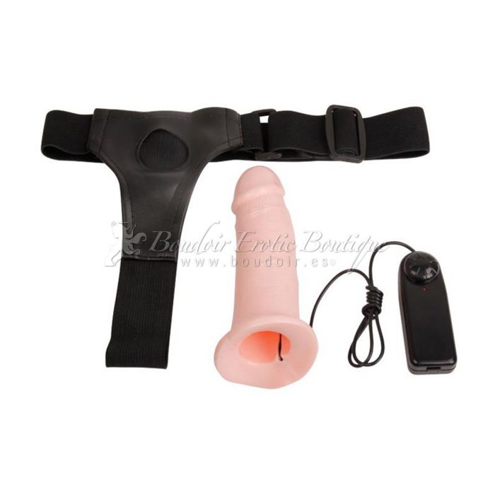 Harness with Vibrating Dildo