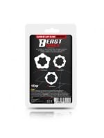 BEAST RINGS BEADED BLK COCK RING SET 3