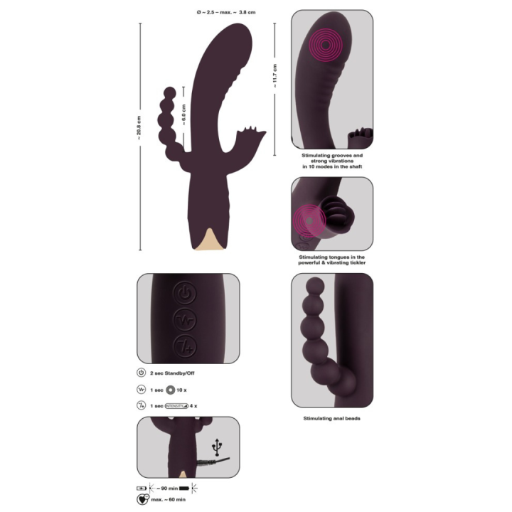 Javida triple vibrator purple