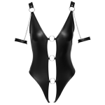 Cottelli Collection Black vinyl open bondage body S