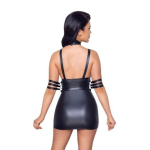 Cottelli Collection Black vinyl bondage dress s