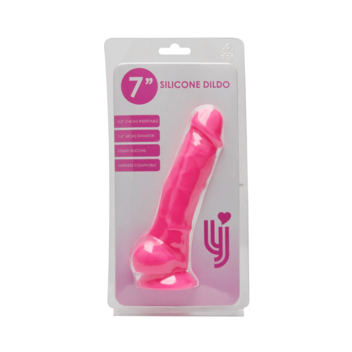 7” Pink Dildo with Balls