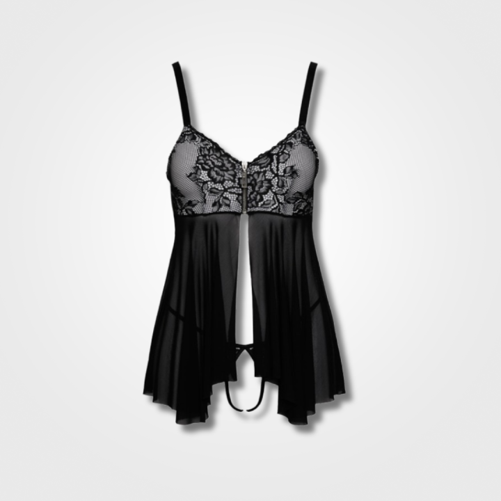 Black-Babydoll-Dress-&-String-Set