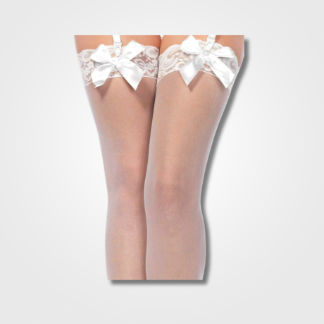 White Lace Thigh Highs 1912